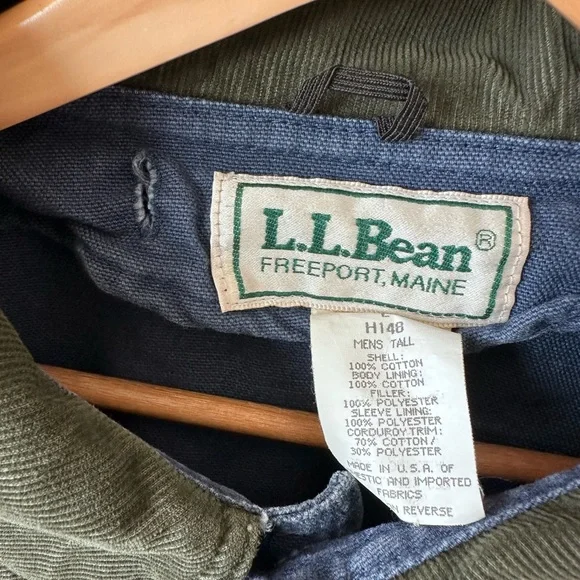 Vintage L.L. Bean Canvas Barn Chore Jacket Navy Men’s L Tall USA H148 - Picture 2 of 9